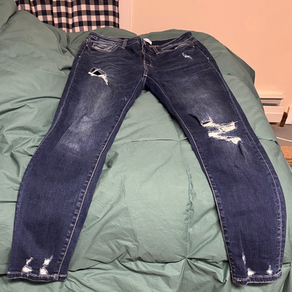 Flying Monkey Ripped Dark Blue Denim